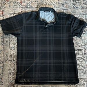 Travis Mathew Black Plaid Men's Shirt